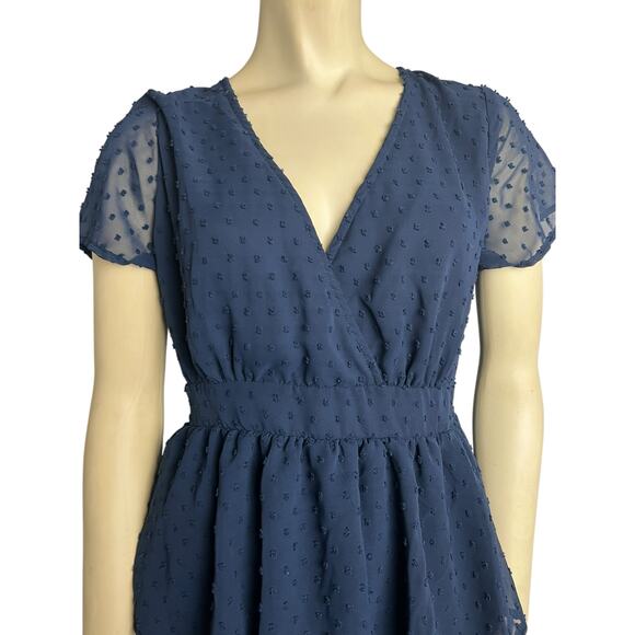 NWT Altar'd State Reecie Mini Dress Navy Women's Size M Bohemian Brunch Whimsy - Picture 3 of 9